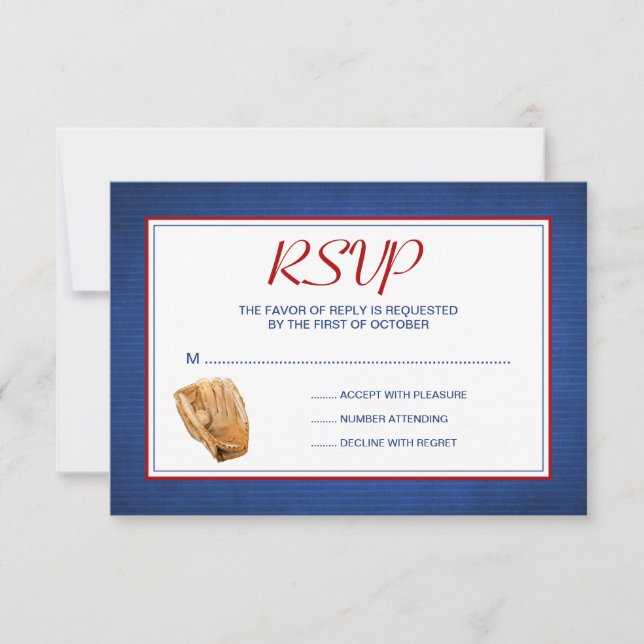Baseball Wedding RSVP Response Card (Vorderseite)