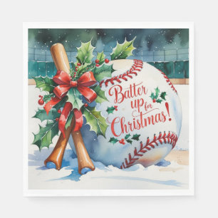 Baseball Weihnachten "Batter Up for Christmas!" Serviette