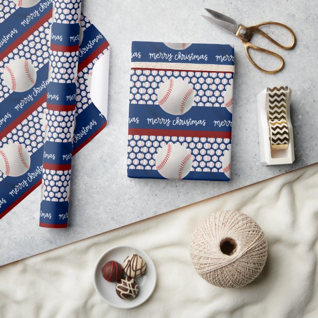 Baseball Weihnachten Geschenkpapier (Kunsthandwerk)