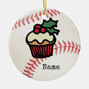 Baseball Weihnachten Keramik Ornament