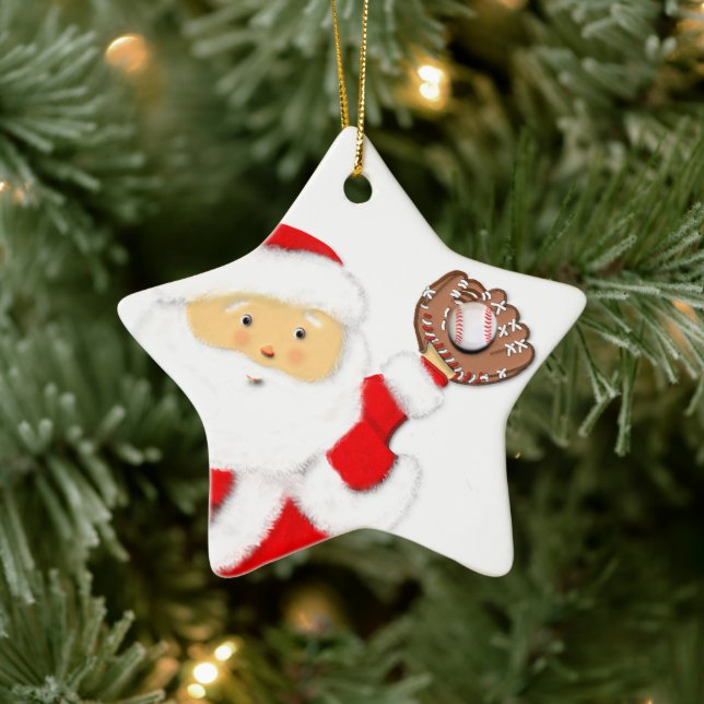 Baseball Weihnachten Keramik Ornament (Baum)