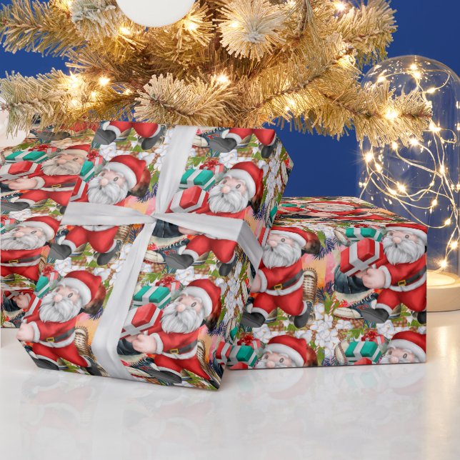 Baseball Weihnachten mit dem Weihnachtsmann bringe Geschenkpapier (Feiertage)