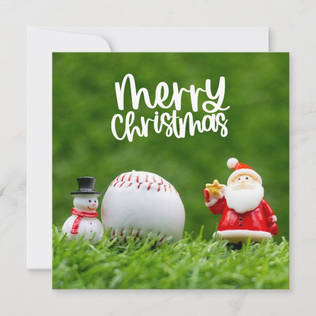 Baseball Weihnachten mit dem Weihnachtsmann und Sn (Vorderseite)