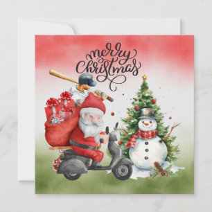 Baseball Weihnachten mit dem Weihnachtsmann und Sn