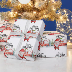 Baseball Weihnachten mit dem Weihnachtsmann und Sn Geschenkpapier