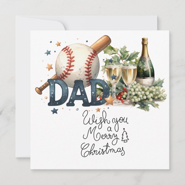 Baseball Weihnachten mit Geschenken und Ball (Vorderseite)