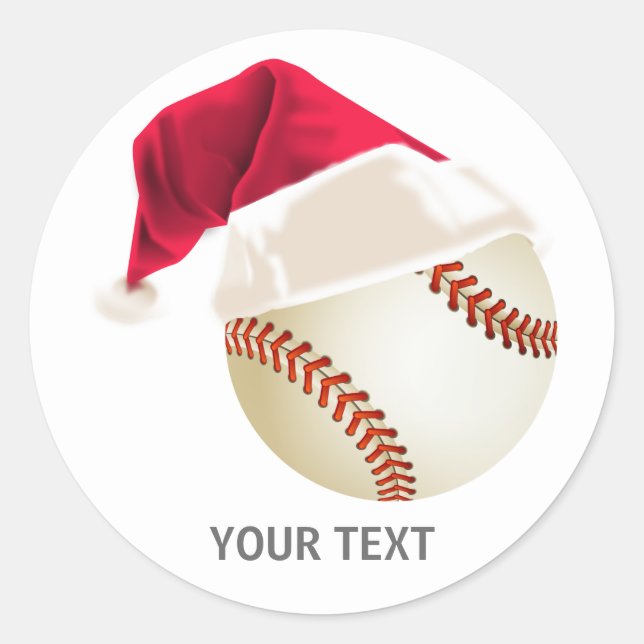 Baseball-Weihnachten Runder Aufkleber (Vorderseite)