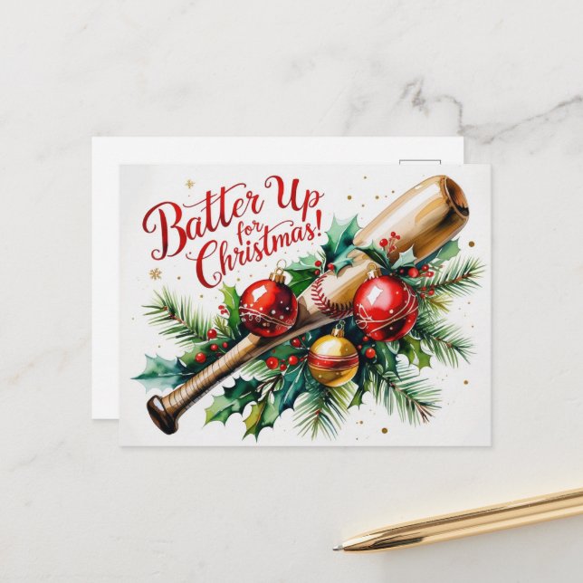 Baseball Weihnachten Thema (Vorderseite/Rückseite Beispiel)