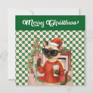 Baseball Weihnachten Thema für Cat Lovers