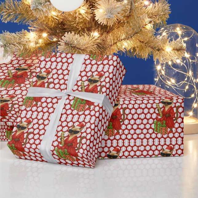 Baseball Weihnachten Thema für Cat Lovers Geschenkpapier (Feiertage)