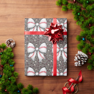 Baseball Weihnachten Thema für Spieler Geschenkpapier