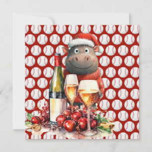 Baseball Weihnachten Thema mit Hippo