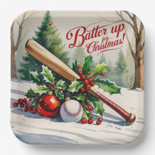 Baseball Weihnachten Thema Pappteller