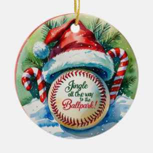 Baseball Weihnachts-Baseball Keramik Ornament