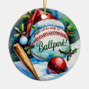 Baseball Weihnachts-Baseball Keramik Ornament