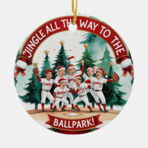 Baseball Weihnachts-Baseball Keramik Ornament