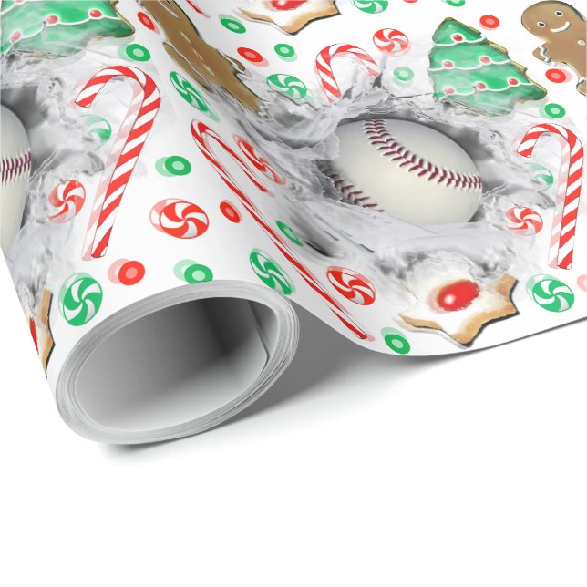 Baseball-Weihnachts-Geschenkverpackungspapier Geschenkpapier (Rolleneckpunkt)