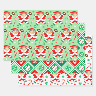 Baseball-Weihnachts-Geschenkverpackungspapier Geschenkpapier Set