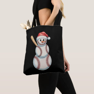 Baseball-Weihnachts-Schneemann spielt Sport-Feiert Tasche