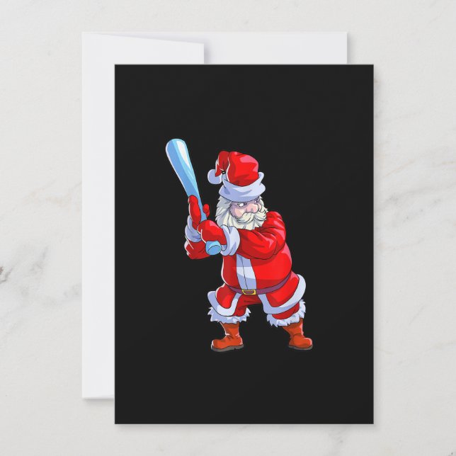 Baseball Weihnachts-Shirt Men Boys Softball Santa  Einladung (Vorderseite)