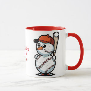 Baseball Weihnachts Snowman Snowball Xmas Weihnach Tasse