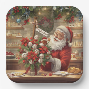 Baseball Weihnachtsbäckerei mit dem Weihnachtsmann Pappteller