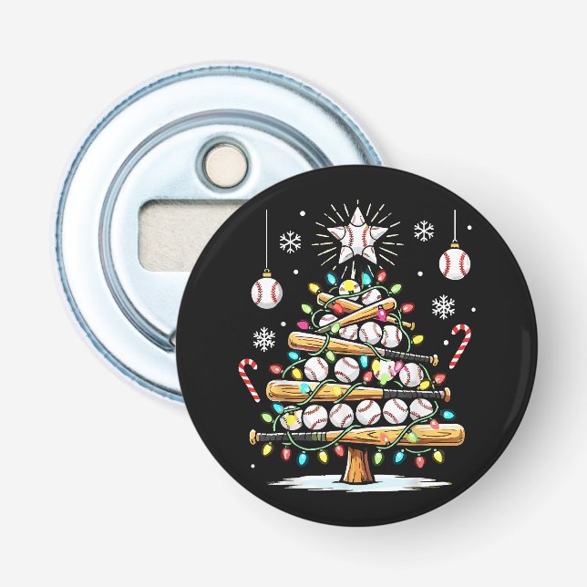 Baseball-Weihnachtsbaum Flaschenöffner (Vorderseite)