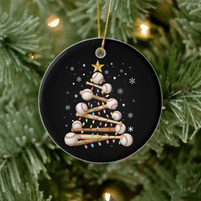Baseball Weihnachtsbaum Light Weihnachten Weihnach Keramik Ornament (Baum)