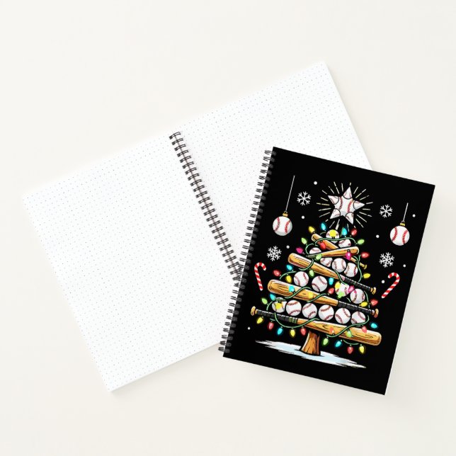 Baseball-Weihnachtsbaum Notizbuch (Innenseite)