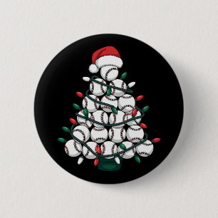 Baseball-Weihnachtsbaum-Santa-Sport Button
