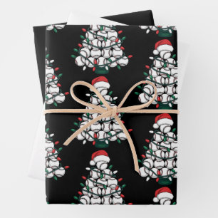 Baseball-Weihnachtsbaum-Santa-Sport Geschenkpapier Set