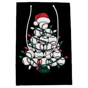 Baseball-Weihnachtsbaum-Santa-Sport Mittlere Geschenktüte