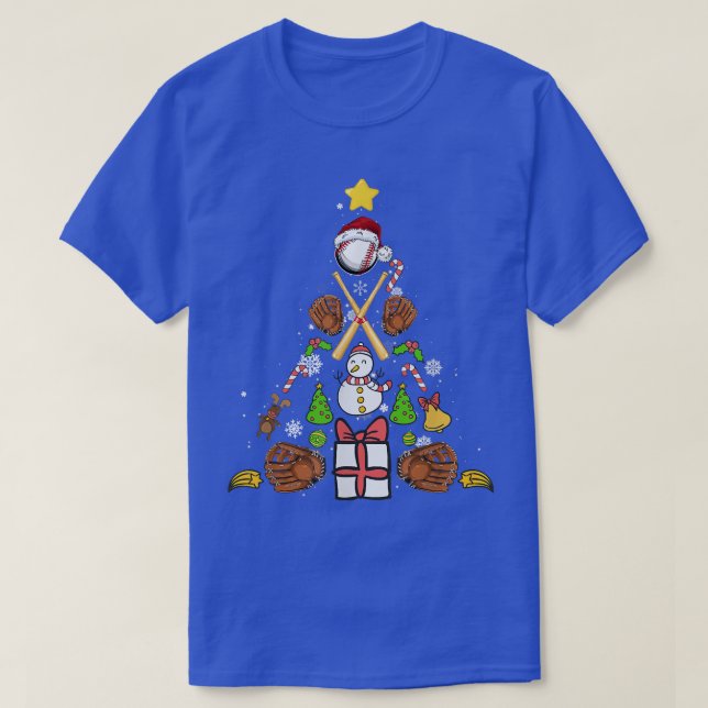 Baseball Weihnachtsbaum T-Shirt (Design vorne)