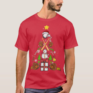Baseball Weihnachtsbaum T-Shirt