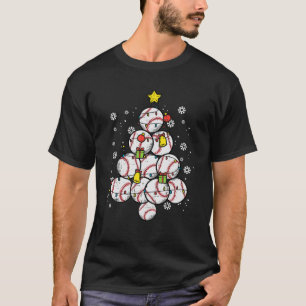 Baseball Weihnachtsbaum Xmas Sportspieler Männer W T-Shirt