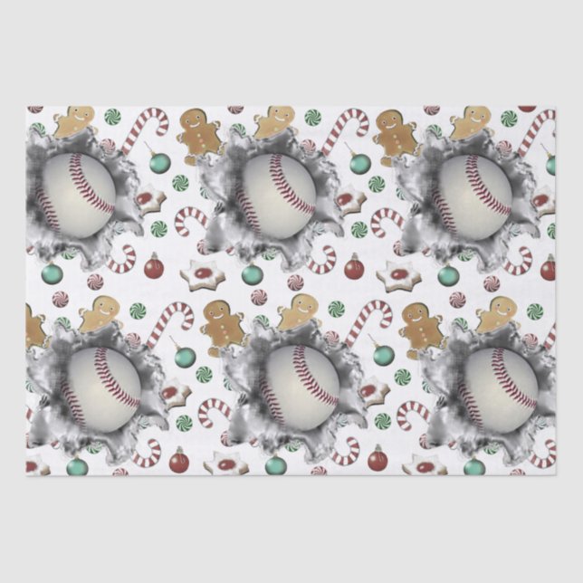 Baseball Weihnachtsgeschenk Seidenpapier (Vorderseite)