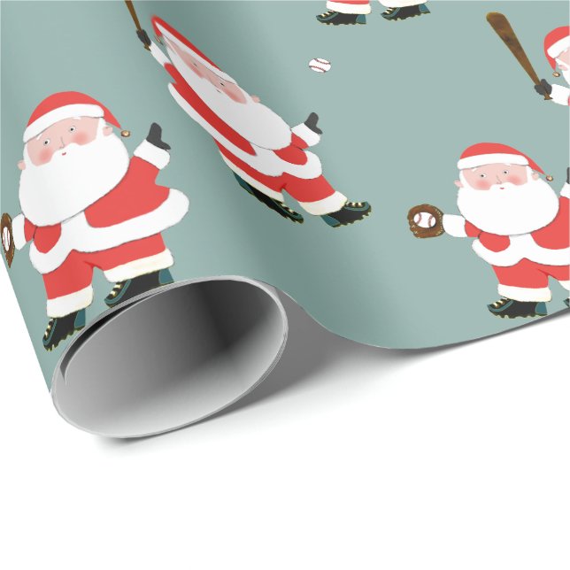 Baseball Weihnachtsgeschenk Wrapping Paper Geschenkpapier (Rolleneckpunkt)