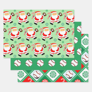 Baseball Weihnachtsgeschenk Wrapping Paper Geschenkpapier Set