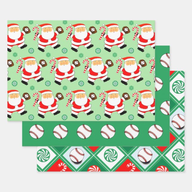 Baseball Weihnachtsgeschenk Wrapping Paper Geschenkpapier Set (Set)