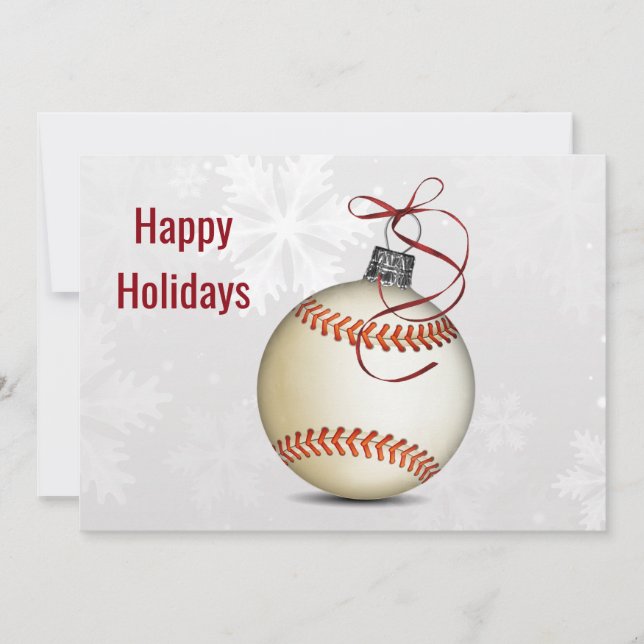 Baseball Weihnachtsgrüße Feiertagskarte (Vorderseite)