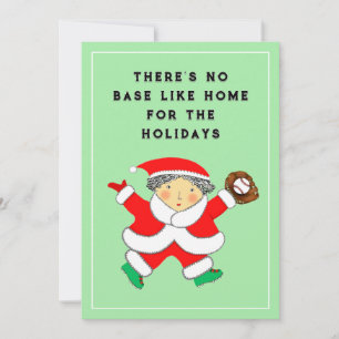 Baseball-Weihnachtsgrußkarte Feiertagskarte