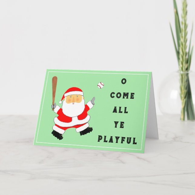Baseball Weihnachtskarte Feiertagskarte (Vorderseite)