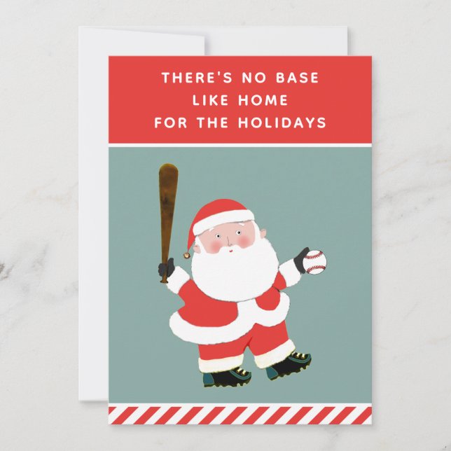 Baseball Weihnachtskarten Feiertagskarte (Vorderseite)