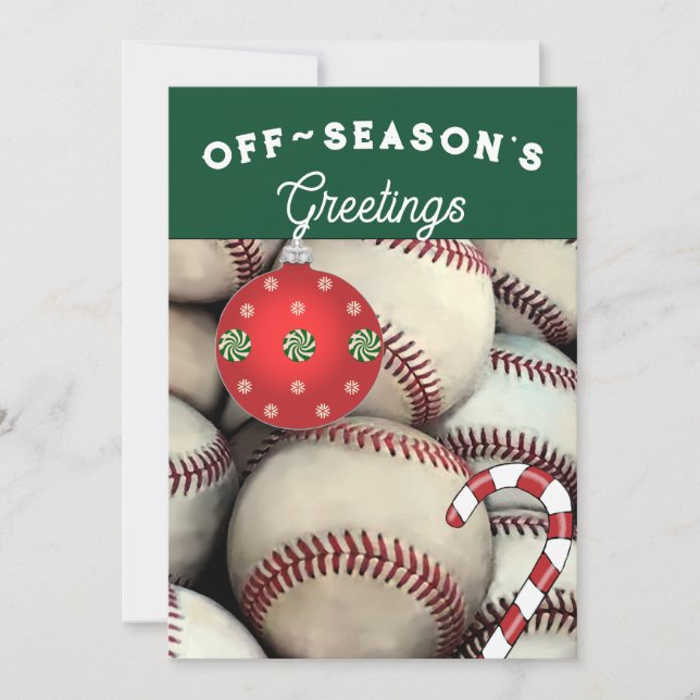 Baseball Weihnachtskarten Feiertagskarte (Vorderseite)
