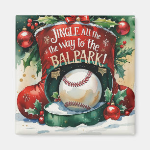 Baseball Weihnachtsmagnet - Festliche Sportdekorat Magnet