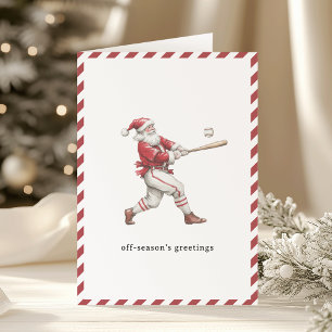 Baseball-Weihnachtsmann Grußkarte zur Nebensaison Feiertagskarte