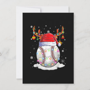 Baseball Weihnachtsmannmütze Rentier Weihnachtslic Einladung
