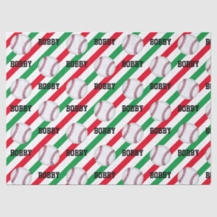 Baseball Weihnachtsnachtsnachtsnachtsnamen Streife Seidenpapier