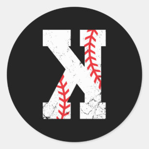 Baseball-Werfer-Ausstreichen K Runder Aufkleber