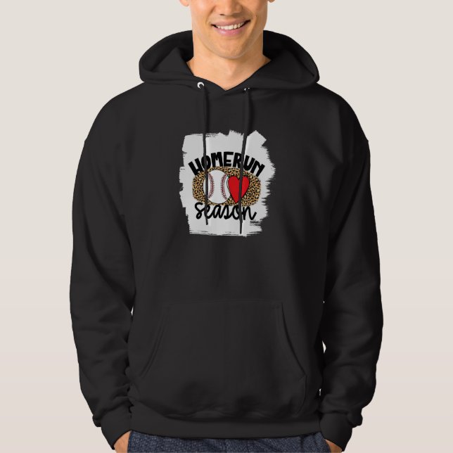 Baseball Womens Leopard Pattern Baseball Girl 1 Hoodie (Vorderseite)